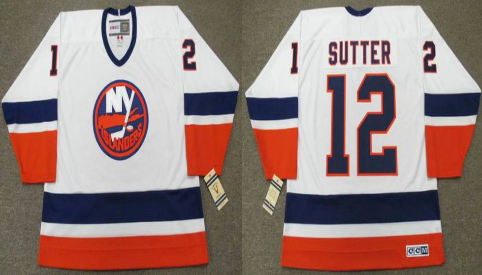 2019 Men New York Islanders #12 Sutter white CCM NHL jersey->new york islanders->NHL Jersey